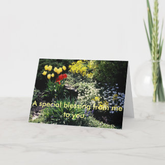 greeting card with flower garden