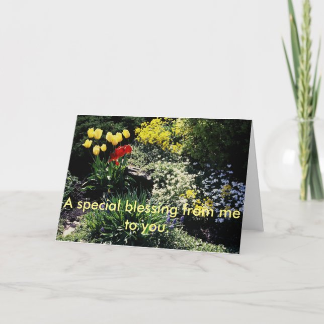 greeting card with flower garden (Front)