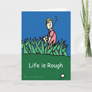 Greeting card with golf illustration and quote