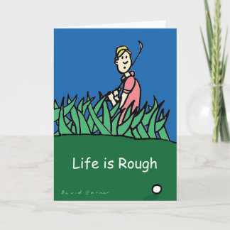Greeting card with golf illustration and quote