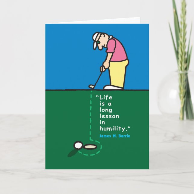 Greeting card with golfer illustration (Front)