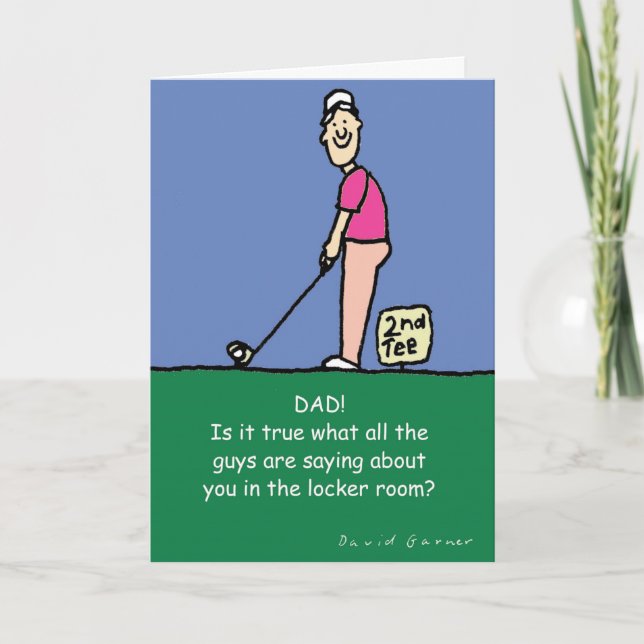 Greeting card with golfer illustration (Front)