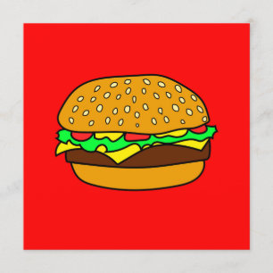 Greeting card with hamburger