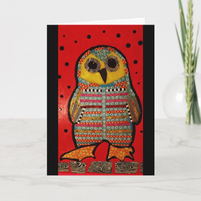 Greeting Card with Hoot Owl (Front)