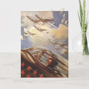 Greeting Card with Old USSR Air Force Propaganda