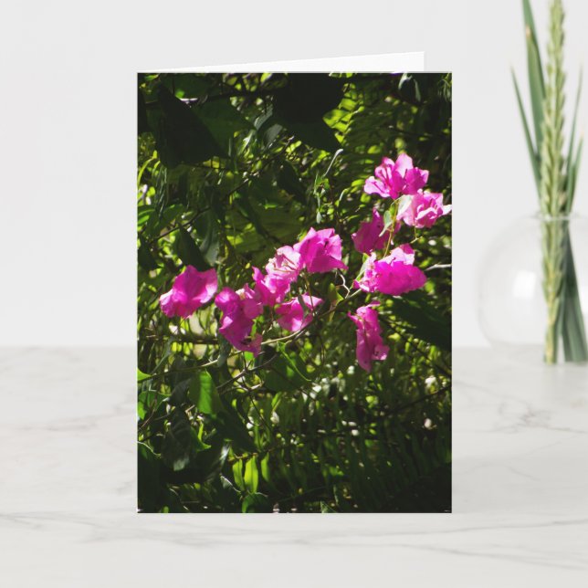 Greeting card with pink floral cover (Front)