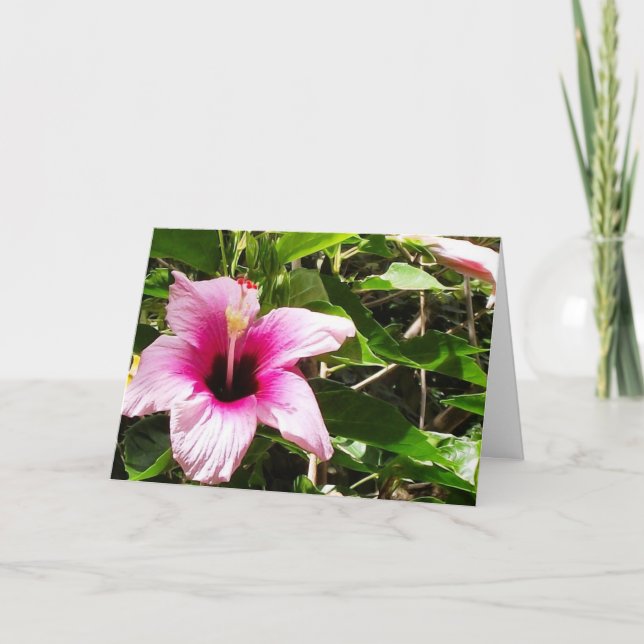Greeting card with pink floral cover (Front)
