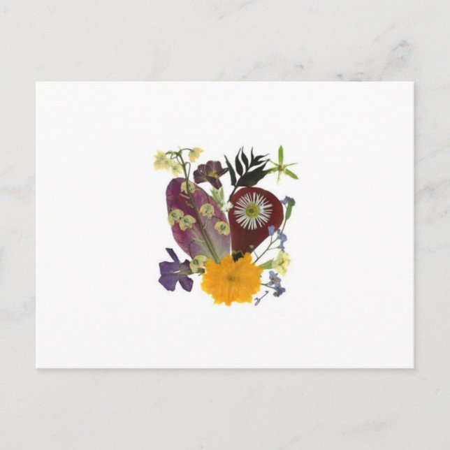 Greeting card with pressed flowers (Front)