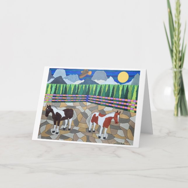 Greeting Card With Stained Glass Drawing   (Front)