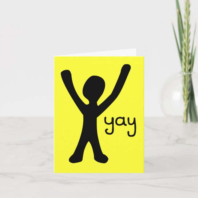 Greeting Card with Stick Man and Yay! (Front)
