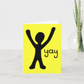 Greeting Card with Stick Man and Yay!