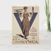Greeting Card with WWII Propaganda Poster Print