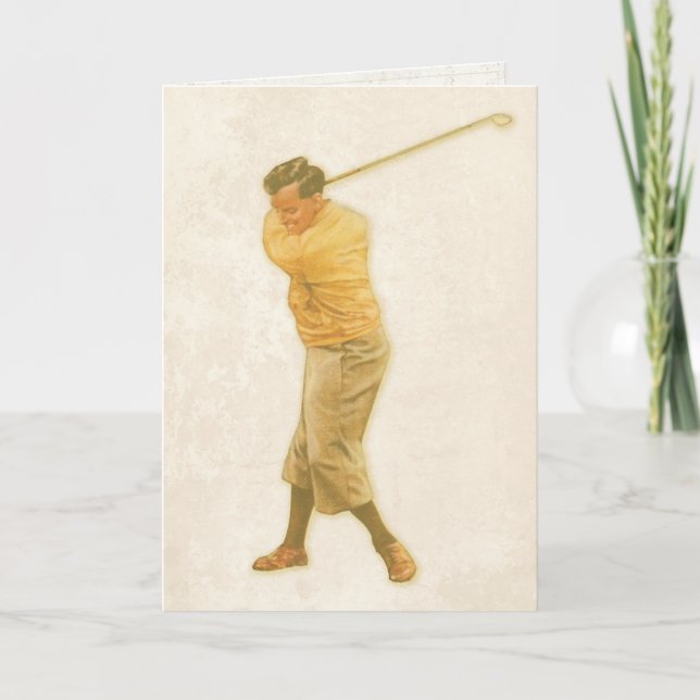 Greeting Card withVintage Golf Player (Front)