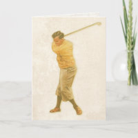 Greeting Card withVintage Golf Player