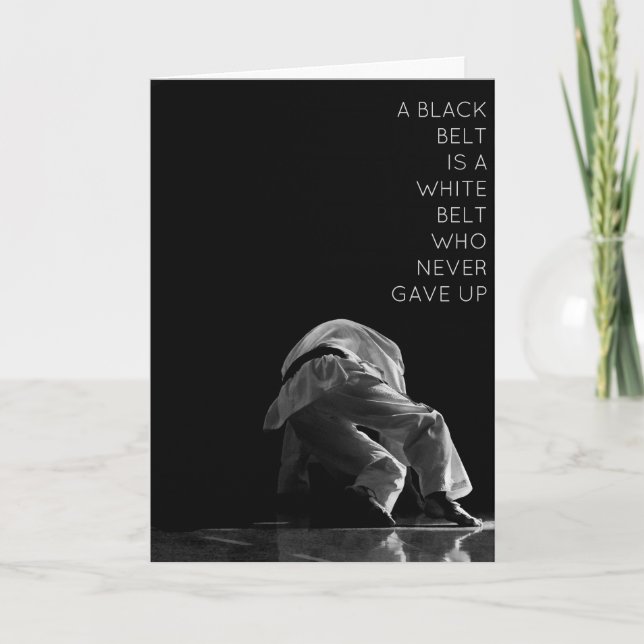 Greeting Cards BLACK BELT IS A WHITE BELT (Front)