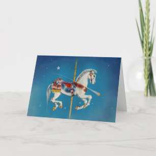 Greeting Cards - Red, White & Blue Carousel Horse