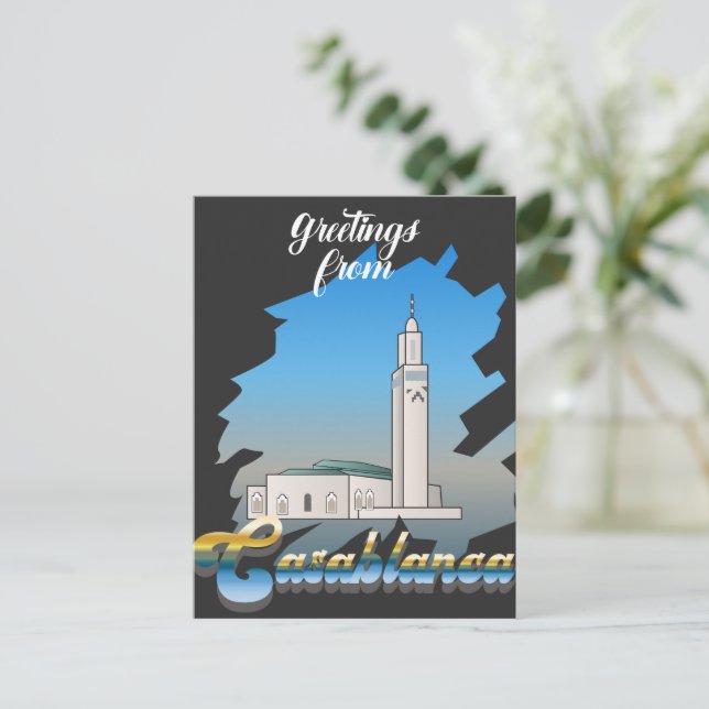 Greeting from Casablanca Sign Postcard (Standing Front)