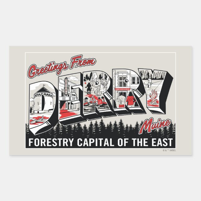 Greeting From Derry Maine Rectangular Sticker (Front)