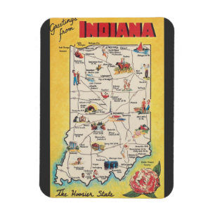 Greeting from Indiana vintage magnet
