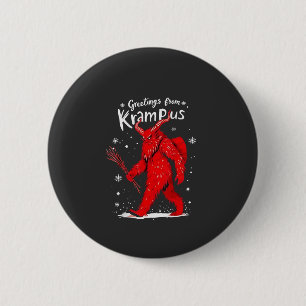 Greeting from Krampus Xmas Christmas  6 Cm Round Badge