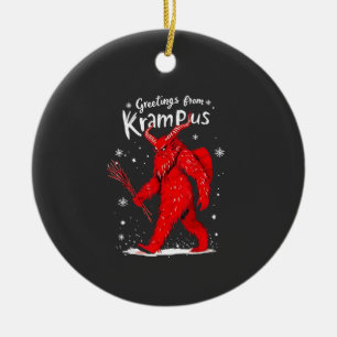 Greeting from Krampus Xmas Christmas  Ceramic Tree Decoration