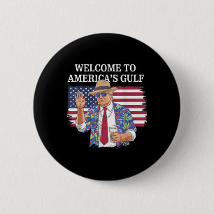 Greeting From The Gulf Beach Of America Patriotic 6 Cm Round Badge