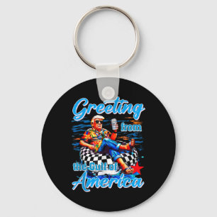 Greeting From The Gulf Of Usa America Trump Key Ring