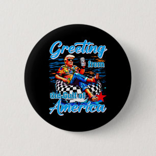 Greeting From The Gulf Of Usa America Trump Patrio 6 Cm Round Badge
