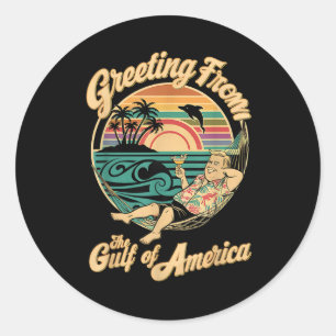 Greeting From The Patriotic Gulf Classic Round Sticker