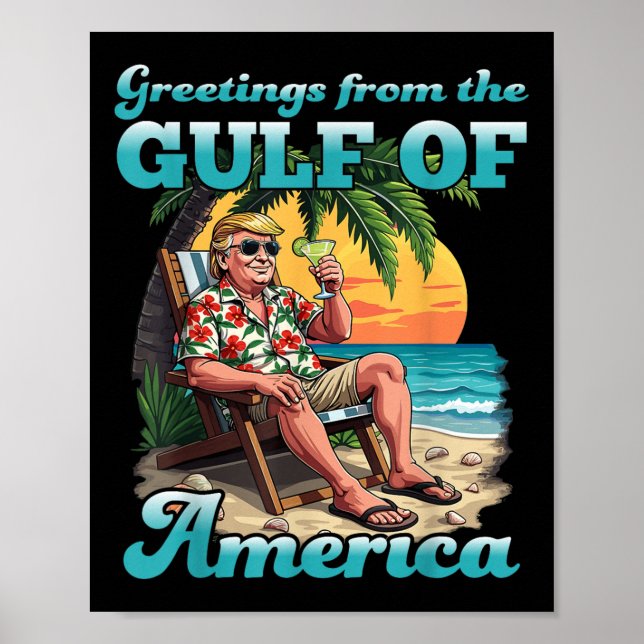 Greeting From The Patriotic Gulf Of Usa America Poster (Front)