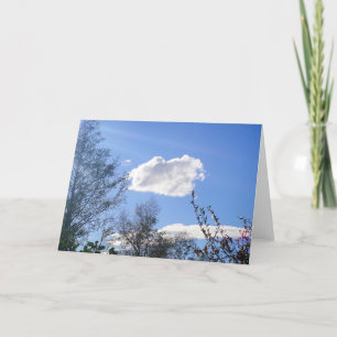 Greeting map fair weather clouds, in blank card