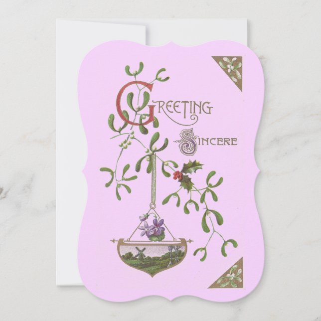 "Greeting Sincere" Vintage blank Invitation (Front)