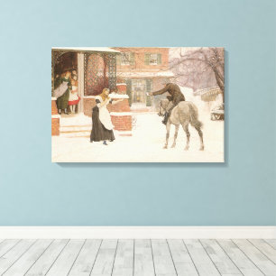 Greeting the Postman by Robert Walker Macbeth Canvas Print