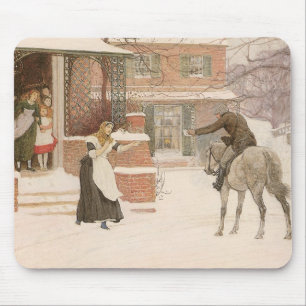Greeting the Postman by Robert Walker Macbeth Mouse Pad