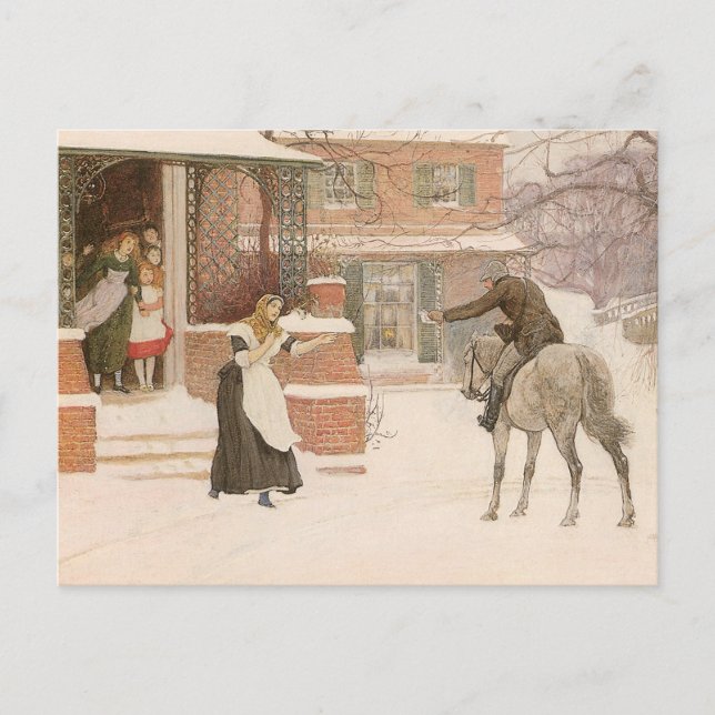 Greeting the Postman by Robert Walker Macbeth Postcard (Front)