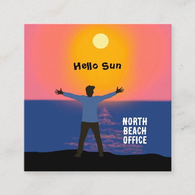 Greeting to the Sun Custom   Square Business Card (Front)