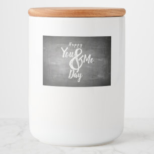 Greetings anniversary in chalkboard look food label