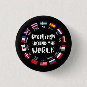 Greetings around the world - Hello in all language 3 Cm Round Badge