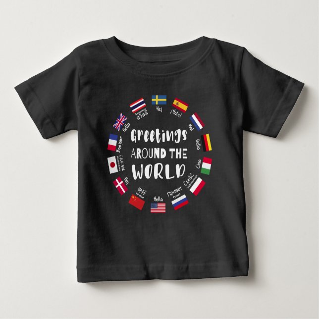 Greetings around the world - Hello in all language Baby T-Shirt (Front)