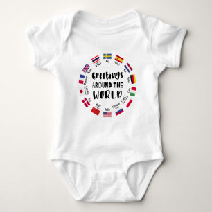 Greetings around the world, Hello in all languages Baby Bodysuit