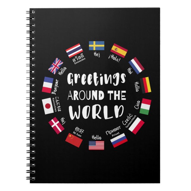 Greetings around the world, Hello in all languages Notebook (Front)