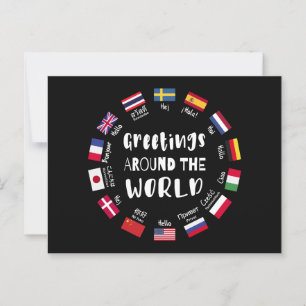 Greetings around the world, Hello in all languages Postcard