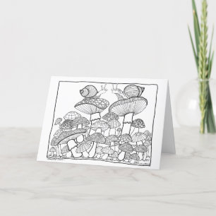Greetings Card - Mushrooms Doodle 