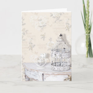 Greetings Card - Shabby Chic Birdcage