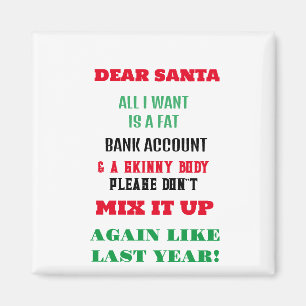 Greetings for Santa Claus and wishes Magnet