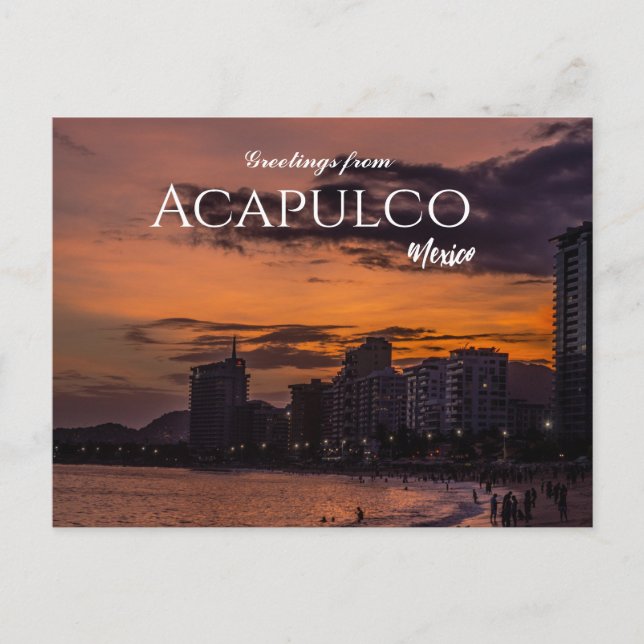 Greetings from Acapulco Mexico Scenic Postcard (Front)