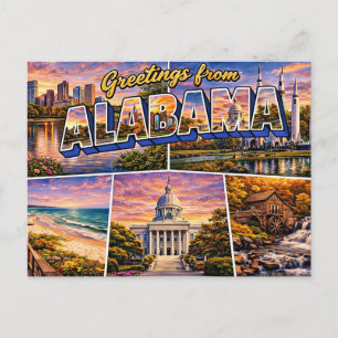 Greetings From Alabama Postcard