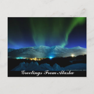 Greetings From Alaska Aurora Postcard