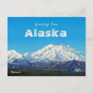 Greetings from Alaska Denali Post Card Scenic