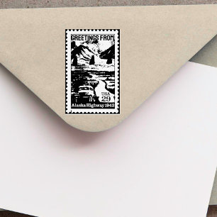 Greetings from Alaska Old Vintage Stamp
